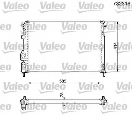 VALEO 732316 Радиатор, охлаждение двигателя