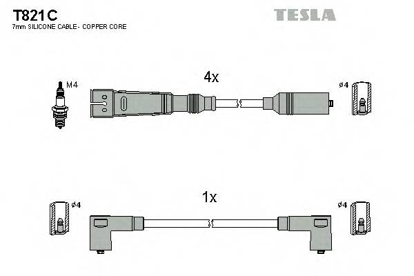 TESLA T821C Комплект дротів запалювання