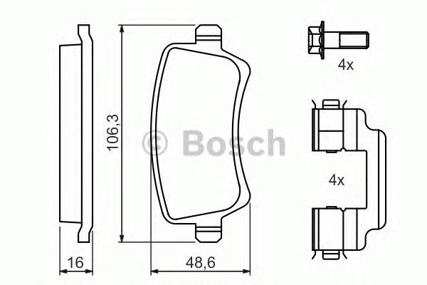 BOSCH 0 986 494 213 Комплект тормозных колодок,