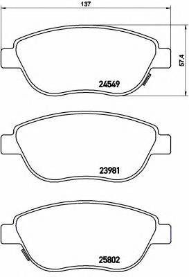 BREMBO P23 153 Гальмiвнi колодки, к-кт.