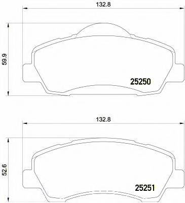 BREMBO P 61 113 Комплект гальмівних колодок,