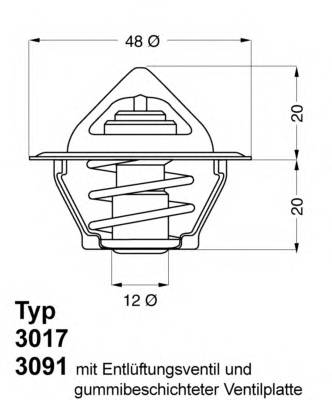 WAHLER 3017.87D2 Термостат, охлаждающая жидкость