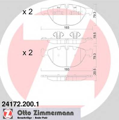 ZIMMERMANN 24172.200.1 Комплект тормозных колодок,