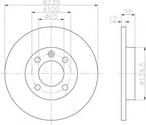 HELLA 8DD 355 100-131 Гальмівний диск