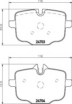 HELLA 8DB 355 014-361 Комплект тормозных колодок,