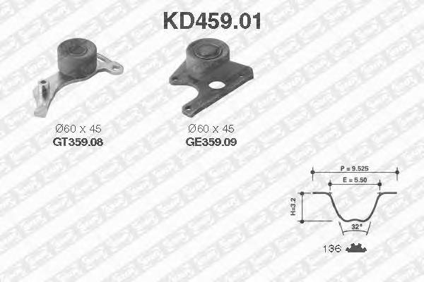 SNR KD459.01 Комплект ременя ГРМ