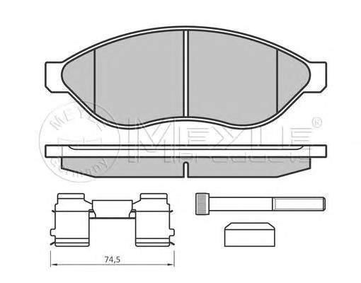 MEYLE 025 244 6819/W1 Комплект гальмівних колодок,