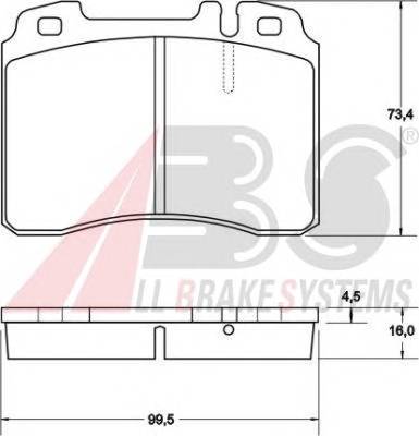 A.B.S. 36904 Комплект гальмівних колодок,