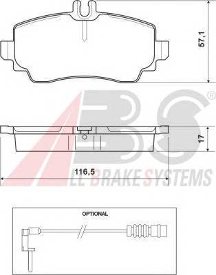 A.B.S. 37078 Комплект тормозных колодок,