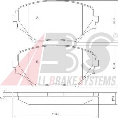 A.B.S. 37230 Комплект тормозных колодок,