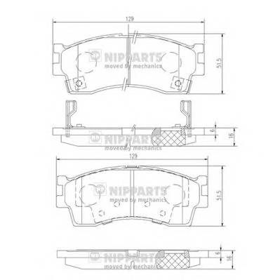 NIPPARTS J3600308 Комплект гальмівних колодок,