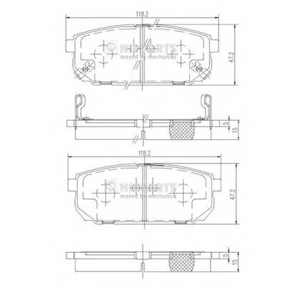 NIPPARTS J3610305 Комплект гальмівних колодок,