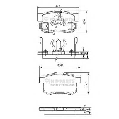 NIPPARTS J3614017 Комплект тормозных колодок,