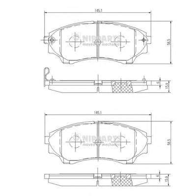 NIPPARTS N3603069 Комплект гальмівних колодок,