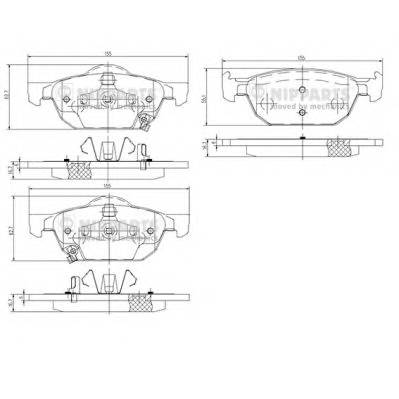 NIPPARTS N3604067 Комплект гальмівних колодок,