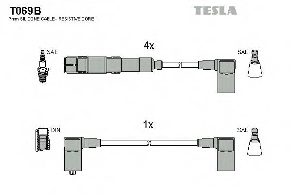 TESLA T069B Комплект проводов зажигания