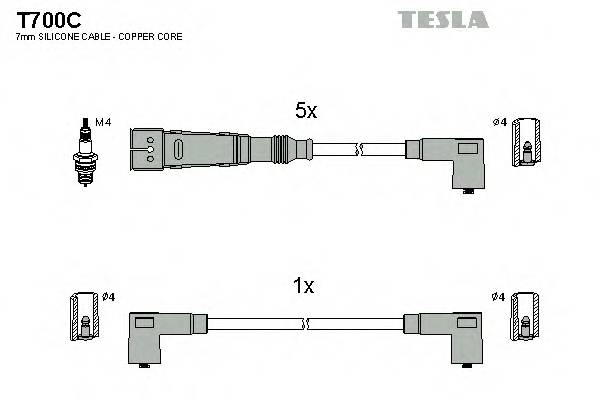 TESLA T700C Комплект дротів запалювання