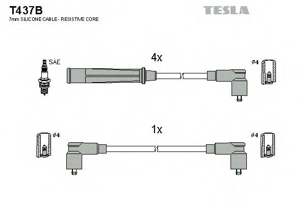 TESLA T437B Комплект проводов зажигания