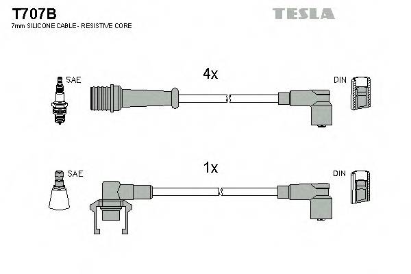 TESLA T707B Комплект дротів запалювання