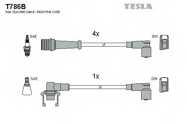 TESLA T786B Комплект дротів запалювання