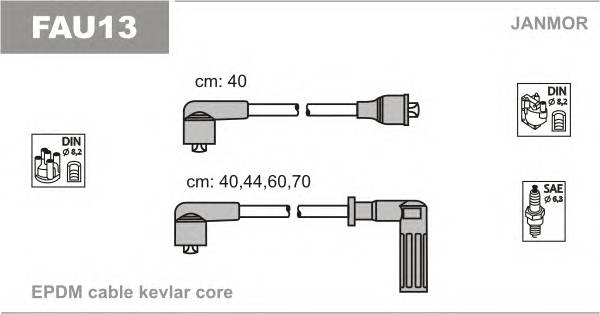 JANMOR FAU13 Комплект проводов зажигания