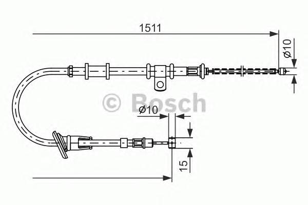 BOSCH 1 987 477 676 Трос, стояночная тормозная