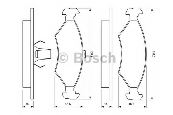 BOSCH 0 986 424 462 Комплект гальмівних колодок,