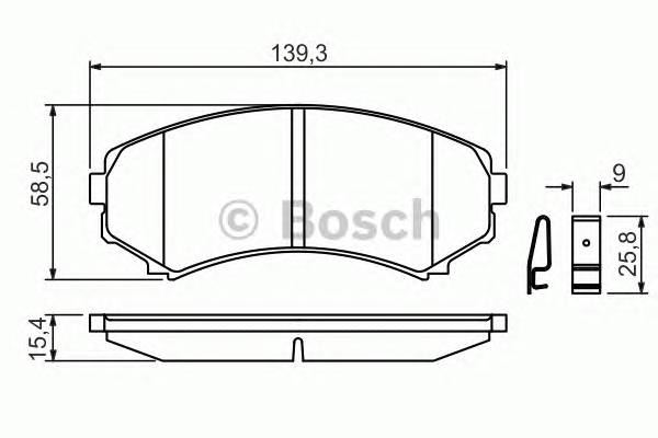 BOSCH 0 986 424 709 Комплект гальмівних колодок,