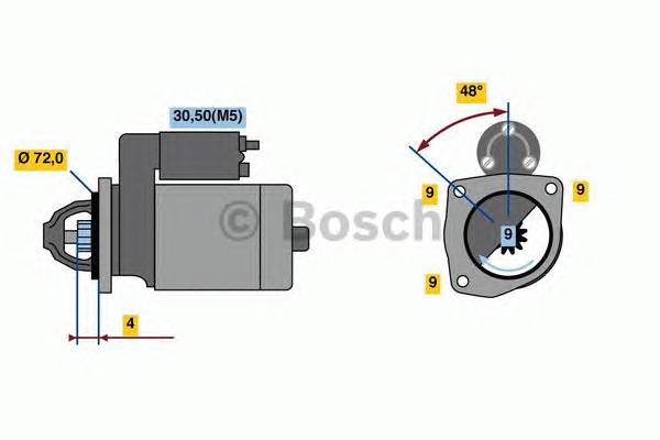 BOSCH 0 986 020 091 Стартер