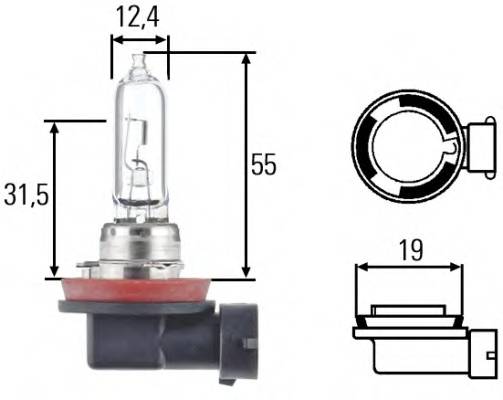 HELLA 8GH 008 357-001 Лампа накаливания, фара