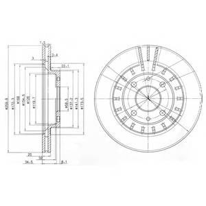 DELPHI BG3806 Тормозной диск