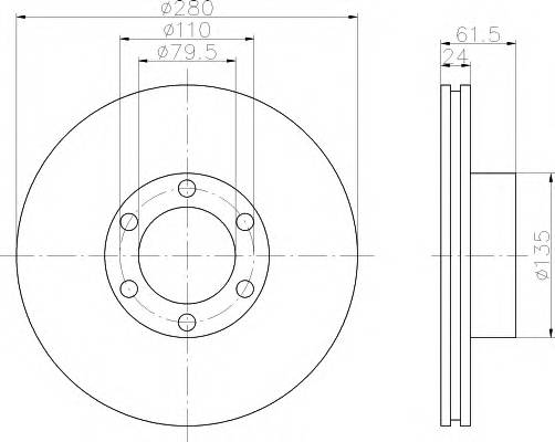 HELLA 8DD 355 106-611 Тормозной диск