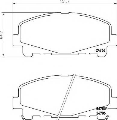 HELLA 8DB 355 013-881 Комплект гальмівних колодок,