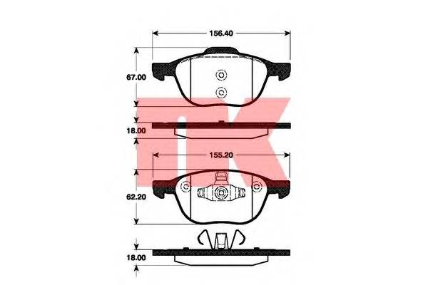 NK 222561 Комплект тормозных колодок,