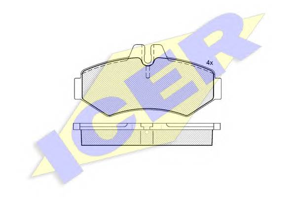 ICER 141289 Комплект гальмівних колодок,