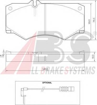 A.B.S. 36490 Комплект тормозных колодок,