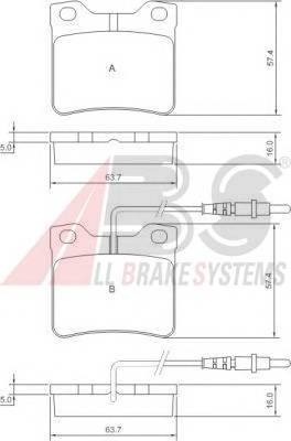 A.B.S. 36683 Комплект гальмівних колодок,