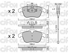 CIFAM 822-675-5K Комплект гальмівних колодок,