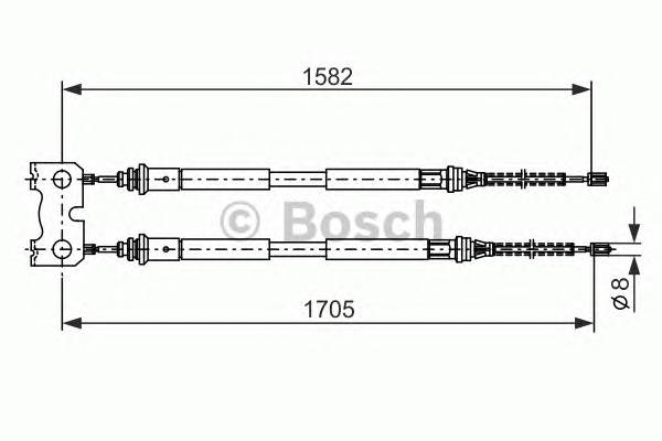 BOSCH 1 987 477 834 Трос, стояночная тормозная