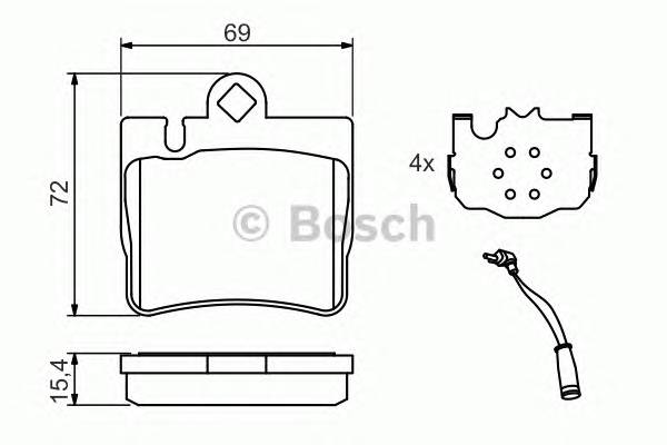 BOSCH 0 986 424 830 Комплект тормозных колодок,