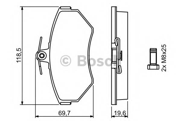 BOSCH 0 986 494 021 Комплект тормозных колодок,