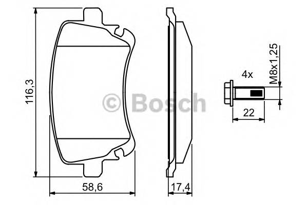 BOSCH 0 986 494 303 Комплект тормозных колодок,