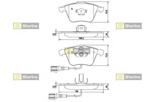 STARLINE BD S837P Гальмiвнi колодки, к-кт.