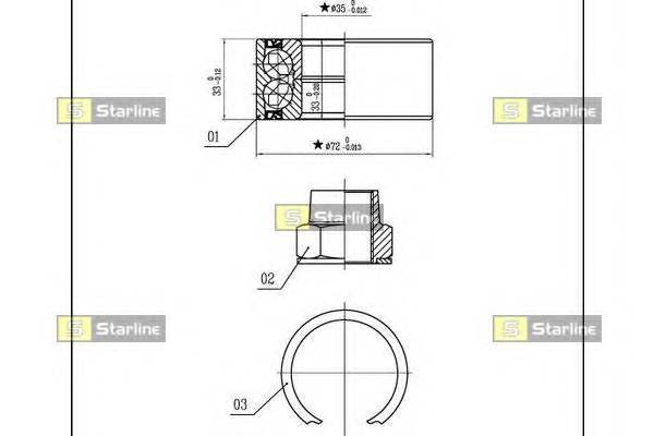 STARLINE LO 03414 Пiдшипник ступицi колеса