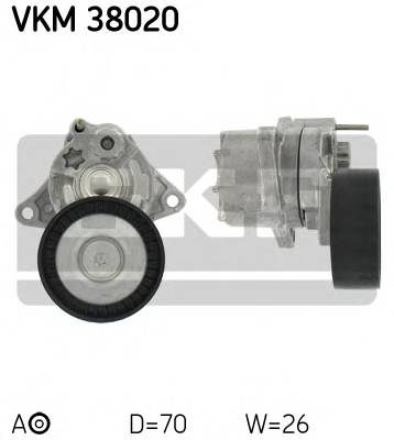 SKF VKM 38020 Натяжний ролик, полікліновий