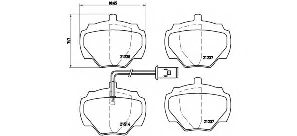 BREMBO P 44 003 Комплект тормозных колодок,