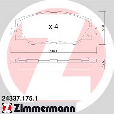 ZIMMERMANN 24337.175.1 Комплект тормозных колодок,