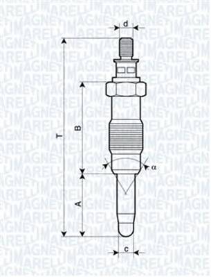 MAGNETI MARELLI 062583003304 Свічка розжарювання