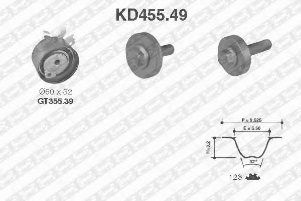 SNR KD455.49 Комплект ременя ГРМ