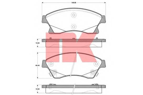 NK 223644 Комплект тормозных колодок,